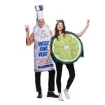 EraSpooky Vodka Bottle and Lime Couple's Tunic Costume Funny Halloween Adult Food Party Outfits