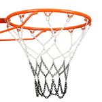 2LBS Basketball Net Chain Outdoor Heavy Duty, Chain Basketball Net Rust Proof Outdoor (Grey+Black)