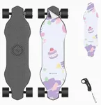 isinwheel V6 Electric Skateboard with Replaceable Pedal Sticker, 450W Peak Power, 10 Miles Max Range, 12 MPH Top Speed, 264Lbs Max Load, Wireless Remote Control (Cake Purple)