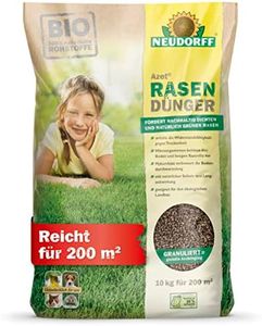 Neudorff Azet RasenDünger – Bio Rasendünger für 200 m² sorgt für eine dichte, grüne und strapazierfähige Rasenfläche mit 6 Monaten Langzeitwirkung, 10 kg