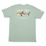 Salty Crew Bruce SS Tee Sage L - Men's Fashion Casual Short Sleeve T-Shirt Cotton - Regular Fit - Lifestyle Beach Apparel