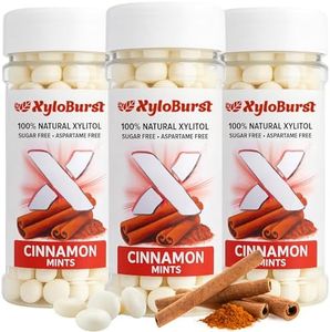 XyloBurst - Xylitol Mints | Sugar Free Breath Mints for Oral Health | Gluten Free, Vegan, Keto Friendly | Aspartame Free Mint | Cinnamon | 200 Count Jar, 3-Pack