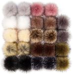 24 Pieces Faux Fur Pom Pom Balls Fur Fluffy Pompom Ball with Elastic Loop for Hats Shoes Scarves Gloves Scarves Bag Keychain Charms Accessories(12 Colors, 12 Pairs)