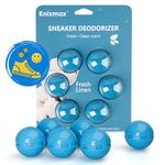 Knixmax Outdoor Shoe Deodorizer, Sneaker Balls Odour Eliminator, Air Car Fresheners for Lockers Bags Wardrobe 6 Pack Blue Fresh Flax