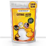 Unitedlys® 100% Pure Citric Acid Powder for Cleaning 380GM | Food Grade Nimbu Sat | Natural Preservative & Flavoring Agent | Multi-Use for Home & Kitchen