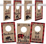 7 Lumberjack Baby Nursery Closet Organizer Dividers For Boy Clothing, Age Size Hanger Organization For Kid Toddler Infant Newborn Clothes Must Have, Shower Registry Gift Supplies, Woodland 0-24 Months