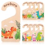 8pcs Baby Closet Dividers, Wooden Dinosaur Theme Baby Closet Size Dividers Baby Closet Organizer Baby Clothing Hanger Dividers from Newborn to Toddler for Baby Girls Boys