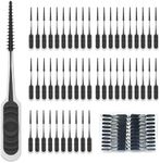 Maoerdental 200PCS Interdental Brush with Soft Rubber Handle,Disposable Dental Picks for Teeth Cleaning,Dental Picks with Convenient PP Case (Black)