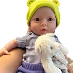 YIQI 18.5 inches Silicone Newborn Baby Doll not Vinyl not Hollow Soft Full Body Silicone Lifelike Doll Birthday Present Washable (Wheaten Color)