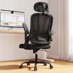 Kensaker Ergonomic Mesh Office Chair, High Back Home Desk Chair with Flip-up 3D Armrests, Lumbar Support, Adjustable Headrest, Swivel Computer Task Chair for Home, Office, Work, Student