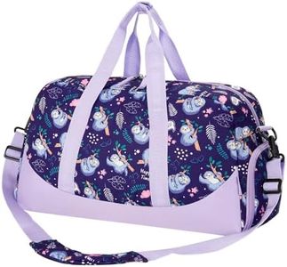 Choco Mocha Kids Duffle Bag Girls - Sloth Weekender Overnight Bags for Girl Ages 9-12, Purple