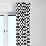 Bacati Large Dots/Pinstripes Black Curtain Panel