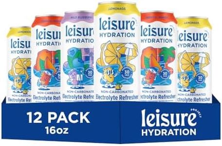 Leisure Drinks - Electrolyte Drink Variety Pack [Electrolyte Refresher - 16oz Cans, 12pk] - Low Sugar Hydration Drink - Get The Best Hydration Drink Packed w/ Magnesium & Ashwagandha For Mood & Stress Support