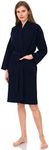 TowelSelections Women's Robe, Kimono Waffle Spa Bathrobe Medium/Large Navy