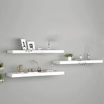 ANTICO WOODENIA® Wooden Floating Wall Shelf| Wall Mount| Wall Rack| Wall Bracket for Home and Office Decor | Big Mounted Cabinets (Large, Set of 3, White)