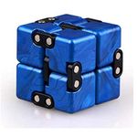 Cuberspeed Infinity Cube Puzzle ,Cool Texture Artistic and Fashion Mini Fidget Toy for Stress and Anxiety Relief (Blue)