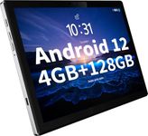 BYYBUO Tablet 10.1 inch Android 12 Tablets,4GB RAM+128GB ROM,1920x1200 Full HD Display,7000mAh Battery,Octa-Core Processor,5.0MP+13.0MP Dual Camera,2.4G+5G WiFi,Bluetooth,GPS,Metal Body