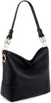 Montana West Hobo Bags for Women Top Handle Satchel Shoulder Purse Bucket Handbag, Special-black MWC-128BBK