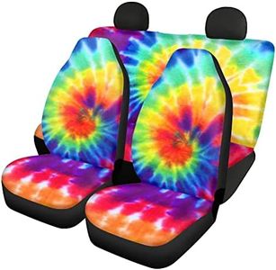TSVAGA Car Seat Covers Universal Fit Full Set Car Seat Protectors Tie Dye Car Seat Accessories for Women Front and Rear Automotive Seats Stain Resistant Super Soft Winter Warm Comfortable