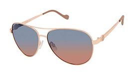 Jessica Simpson Women's J5702 Classy Metal Aviator Pilot Sunglasses with Uv400 Protection. Glam Gifts for Her, 61 Mm, Rose Gold & Nude