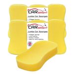 Jumbo Car Sponges (6 Pack) - Large Car Wash Sponges From Car Bright - Perfect for Car Care, Window Cleaning, Wheel Cleaning and Motorbikes - Made in the UK