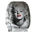 L&S Prints Grey Marilyn Red Lips Design Car Seat Head Rest Covers Pack Of Two Accessory