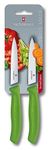 Victorinox Swiss Classic, Set of Paring Knives, Set of 2, Extra Sharp Blade, Robust Plastic Handle, Stainless Steel, Green