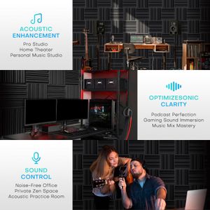 48-Pack Acoustic Foam Panels – Soundproof Wall Studio Tiles