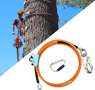 CUPCHID Cuerda de Seguridad para Exteriores de 12 mm * 3 m, línea abatible para trepar árboles con ajustador de mosquetón de Triple Bloqueo, Estiramiento bajo, Resistente a Cortes