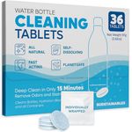 Sudstainables Sojourner Bags Water Bottle Cleaning Tablets - 36 Pack, Biodegradable, Chlorine & Odor Free, Hydration Bladder And Water Bottle Cleaner Tablets, Removes Stubborn Stains & Odors