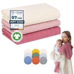 Baby Muslin Cloths XL Large - Baby Burb Cloths Muslin Nappies Soft Soft Organic Muslin Cotton (80 x 80 cm, Pack of 3) GOTS + Oeco Tex 100: Free from harmful substances, First Equipment for Newborn