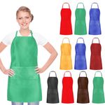 10/20 Pack Bib Aprons for Women men Bulk, Mixed Color Aprons with 2 Pockets, Waterproof Adjustable Apron for Cooking