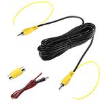 GreenYi 10FT Backup Camera Extension Cable, Upgraded Double-Shielded RCA Video Cable for Monitor and Rear View Camera Connection with Yellow RCA Video Female to Female Coupler and Power Cable