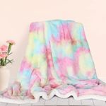 Sleepwish Cute Fuzzy Unicorn Blanket-Couch and Floor Throw-Warm, Cozy, Super Soft Bed or Car Cover-Long Shaggy Hair, Faux Fur, Sherpa Backing - Pastel Pink, Turquoise, Aqua and Yellow - 51 x 63 Inches