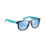 Komonee Black and Blue Drifter Sunglasses Classic Style Retro Sun Shades Eye Glasses UV400 Protection Unisex For Men Golf Cycling Sports Fishing Travel