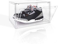 Ollie Ultra Clear Acrylic Shoe Box - Stackable Clear Plastic Shoe Organizer, Shoe Display Case, Closet Shoe Storage, Shoe Boxes Clear Plastic Stackable, Transparent Shoe Case (Pack of 1)