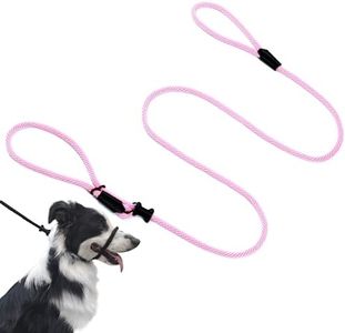Multifunctional Figure 8 Padded Head Halter Walking Training Reflective Slip Lead Dog Muzzle Leash (Pink)