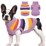 Kuoser Dog Sweater, Pet Cable Knitted Pullover Puppy Warm Clothes, Doggy Turtleneck Classic Knitwear Soft Thickening Doggie Outfit, Cold Weather Thermal Wear for Small Medium Dogs Cats