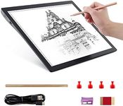 KOBAIBAN Tracing Light Box, Light Pad for Diamond Painting Portable Battery Powered Light Board, 5 Levels Dimmable Brightness Rechargeable Wireless A4 Light Box for Drawing Artists Sketching