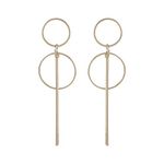 Aaishwarya Double Circle Bar Drop Earrings For Women And Girls