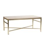 Orinda Faux Stone Cocktail Table - Matte Brass Metal Frame - Chic Design