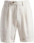 Linen Shorts for Men,Mens Shorts Casual 5 Inch Stretch Waist Button Short Golf Pants Breathable Summer Clothes with Pockets,Summer Outfits,Beach Vacation,Office,Work,Casual Everyday Wear,Golf,Yoga