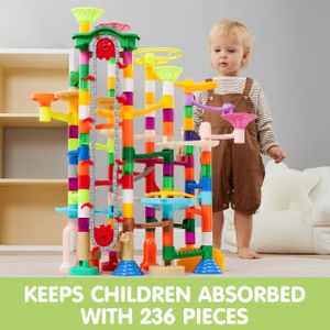 JOYIN Glowing Marble Run Set – 236-Piece STEM Toy for Kids