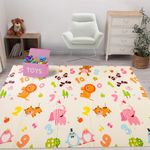 KESI ORNAMENTS Extra Large Foldable Play Mat,180 X 150 Cm Reversible Baby Play Mat, Waterproof Baby Mat for Floor, Foam Play Mat with Travel Bag (Number Theme),Multi Color,1 Count