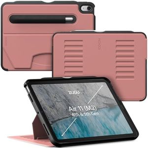 ZUGU CASE for iPad Air M2 6th/5th/4th Generation (2024/2022/2020) 11/10.9 inch Slim Cover - Wireless Apple Pencil Charging - Convenient 8-Angle Magnetic Stand & Auto Sleep/Wake [ Desert Rose Pink ]