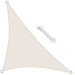 swift Sun Shade Sail 3m x 3m x 4.25m Waterproof Right Angle Triangle PES Polyester 98% UV Block 3x3x4.25 Meter Triangular Sunscreen Canopy Sail Shades for Garden Outdoor Patio with Free Ropes, Cream