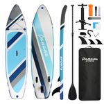 Panana Inflatable Stand Up Paddle Board 10’8’’x32’’× 6’’, Premium Surfing Board Kit for Youth & Adults, SUP with Adjustable Paddle Hand Pump Fin Leash Backpack