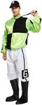 HENBRANDT Adult Men’s Green and Black Horse Jockey Outfit with Peaked Hat and Boot Covers Sports Fancy Dress Costume Racing Jockey Dress Up Outfit One Size Mens Fancy Dress Costume