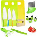 Chanking 13 Pcs Montessori Kitchen Tools for Toddlers Kids Cooking Sets Safe Knife Set for Real Cooking Include Toddler Knives Cutting Boards Sandwich Cutters Peeler for Birthday