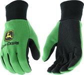 John Deere JD00002 Knit Polyester/Cotton All Purpose Work Gloves with Dotted Palms: Green, One Size Fits Most, 1 Pair